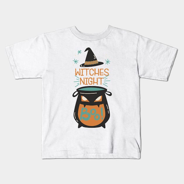 Witches Night Kids T-Shirt by Green Dreads